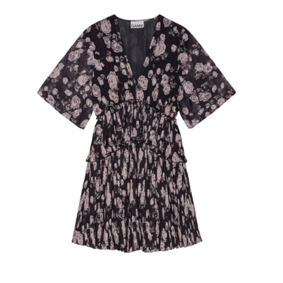 NWT Ganni Floral Georgette Mini Dress - Picture 4 of 16